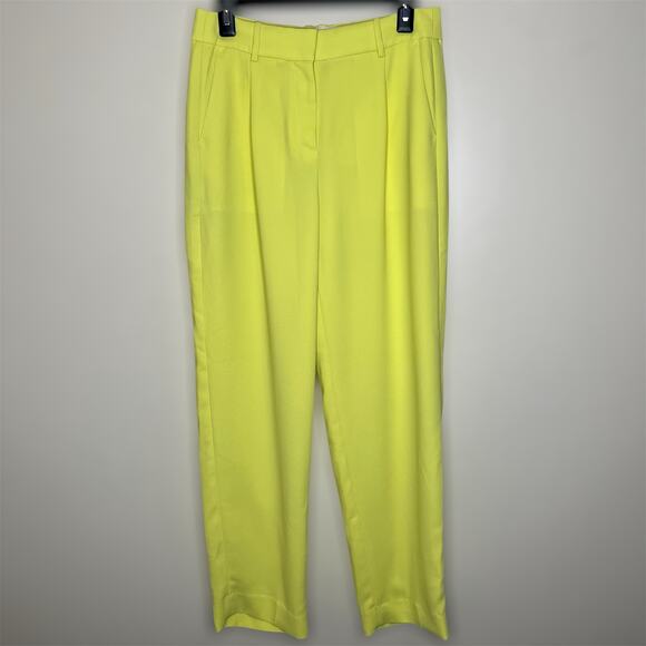 J.Crew Essential Pants 4 City Crepe Lemon Sorbet Trousers Straight Work Pleated - Picture 2 of 11